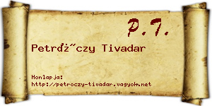 Petróczy Tivadar névjegykártya