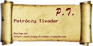 Petróczy Tivadar névjegykártya