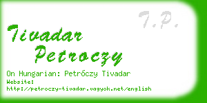tivadar petroczy business card