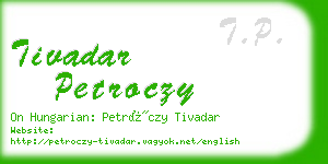 tivadar petroczy business card